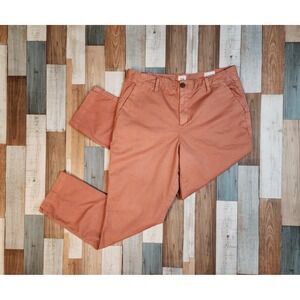 Gap Womens‎ Girlfriend Chino Pants Size 10 Terracotta Orange Tapered Mid Rise